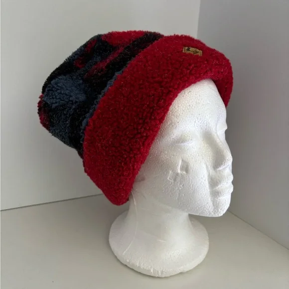 NWOT Puffin Brand Logo Patch Fleece Fuzzy Snowboard Beanie Cap - Picture 2 of 6